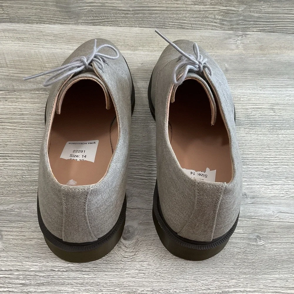 Dr Doc Martens Lester 3 Eye Canvas Oxford Casual Dress Shoes Gray Men's Size 14